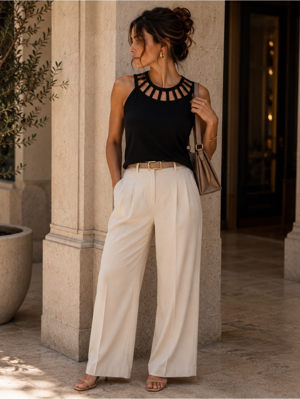 Faith & Joy Luxe Cutout Neck Sleeveless Blouse | Boutique Chic | Minimalist Tank